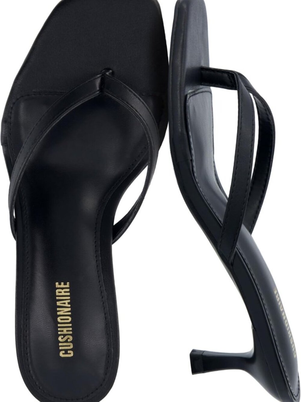 Stylish Women’s Kitten Heels - Memory Foam Thong Flip Flop Dressy Sandals